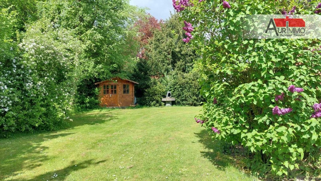 Garten mit verwunschenem Blockhaus Garten mit verwunschenem Blockhaus